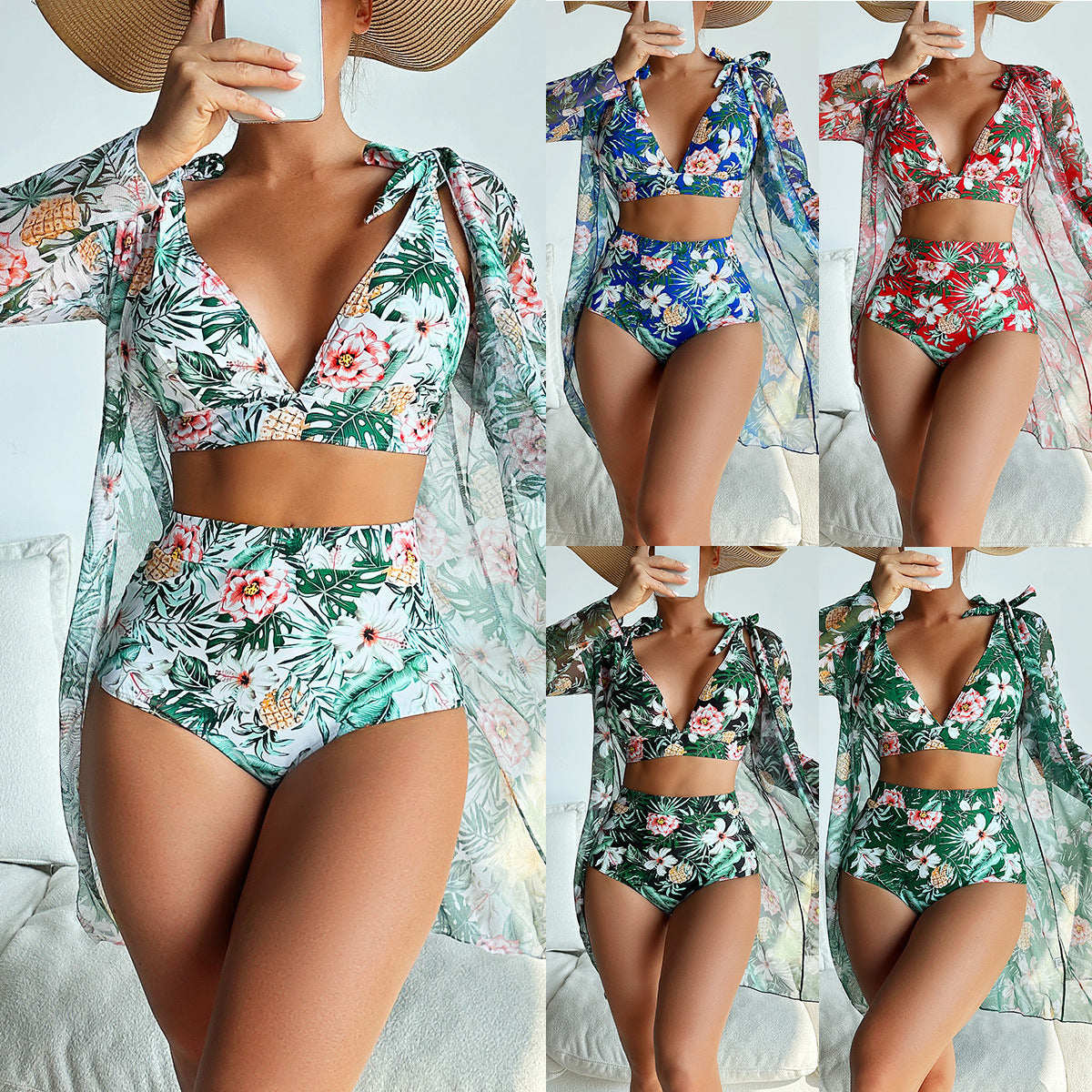 Vibrant Andrea Serena Multicolor Printed Bikini Set