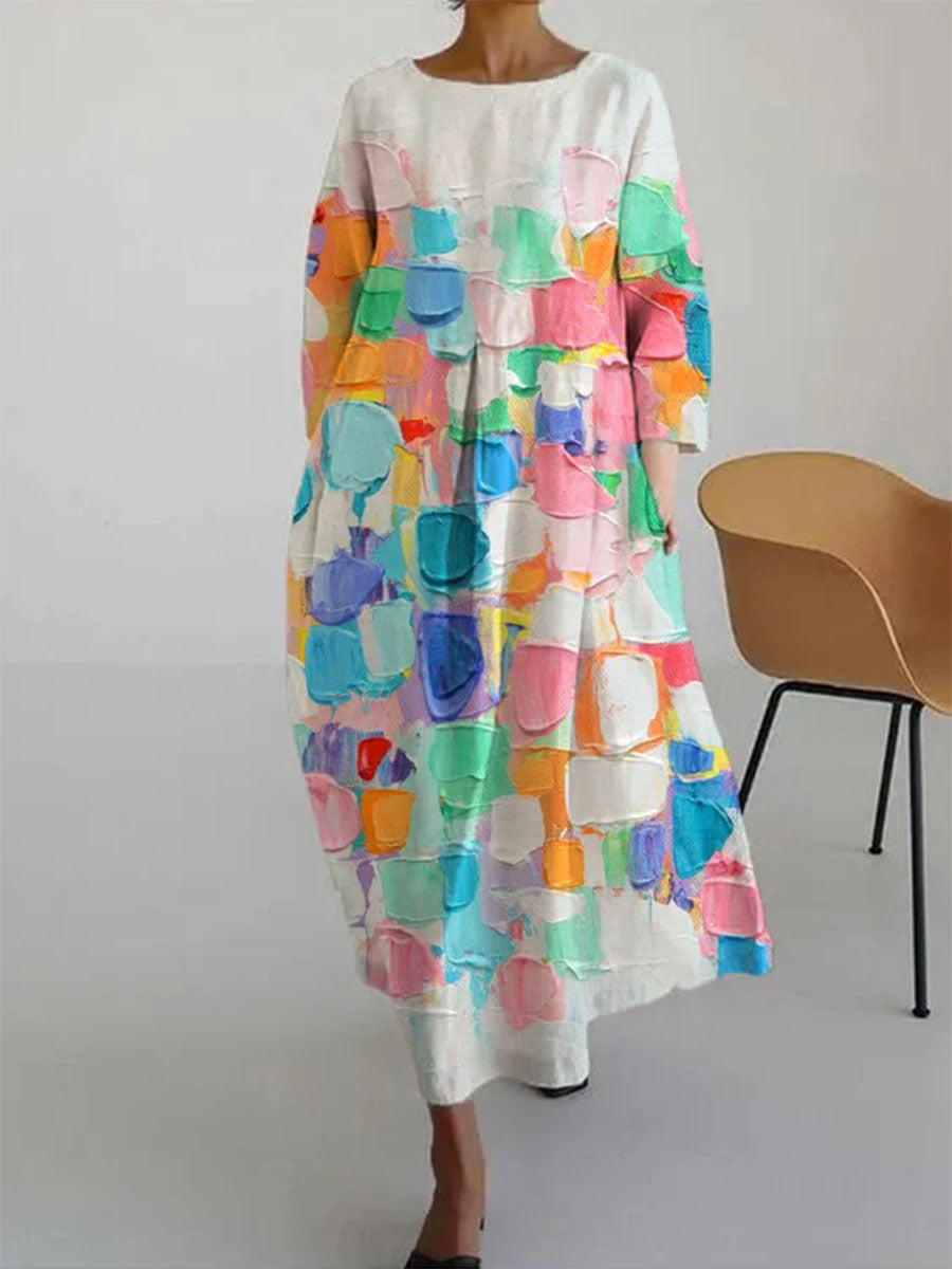 Andrea's™ | Fließendes Kleid mit halblangen Ärmeln