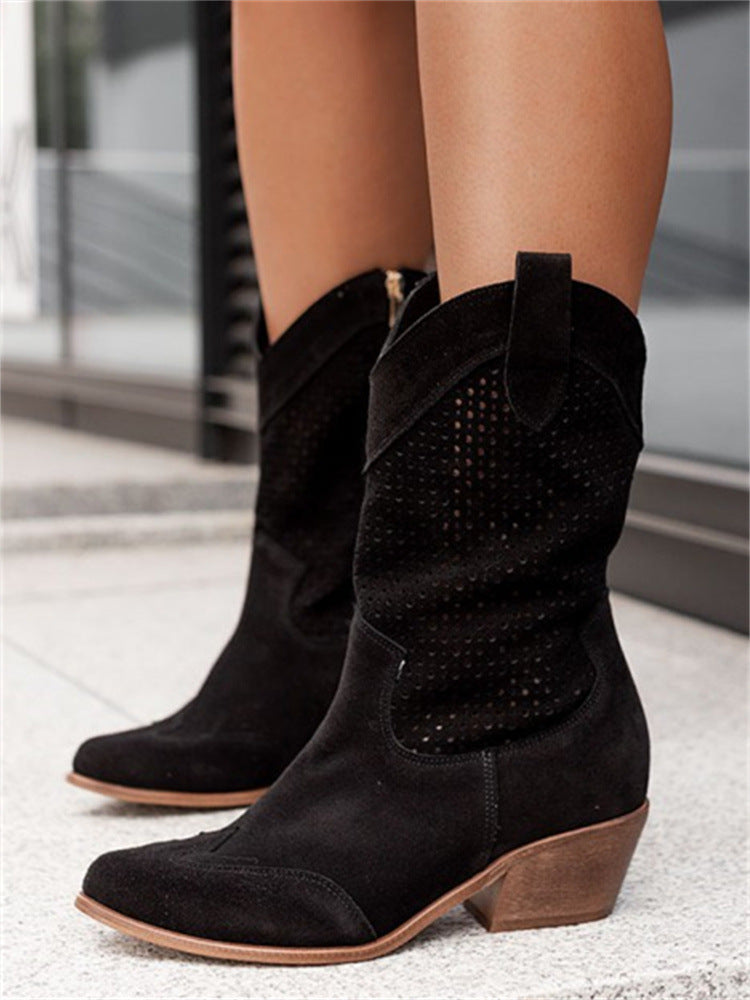 Andrea's™ | Damenstiefel aus Wildleder mit mittlerem Absatz