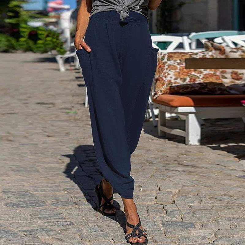 Lässige Andrea Serena Baumwoll-Freizeithose