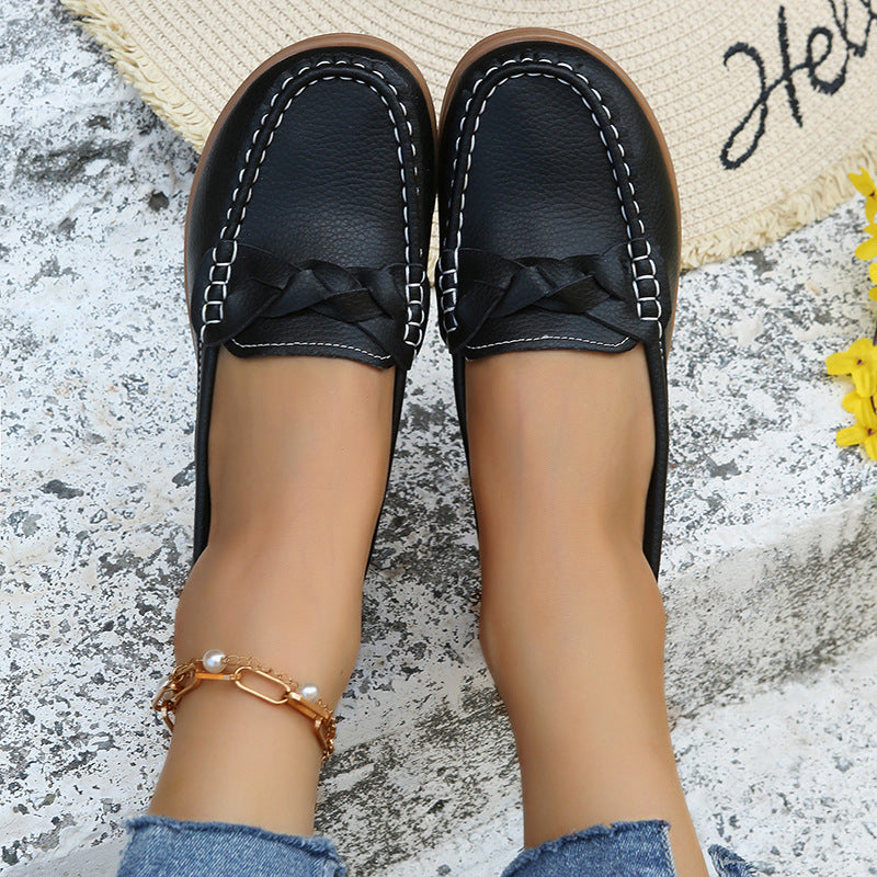 Andrea's™ | farbene Slipper mit geflochtenem Detail