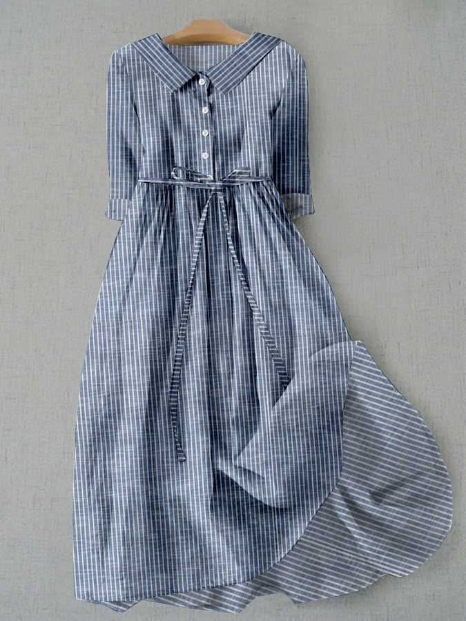 Gestreiftes Alltagshemdkleid von Andrea Serena