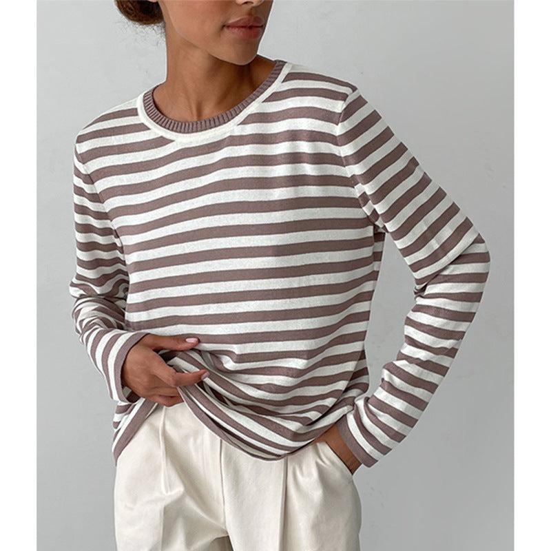 Andrea's™ | Gestreiftes Strickshirt mit Rundhalsausschnitt