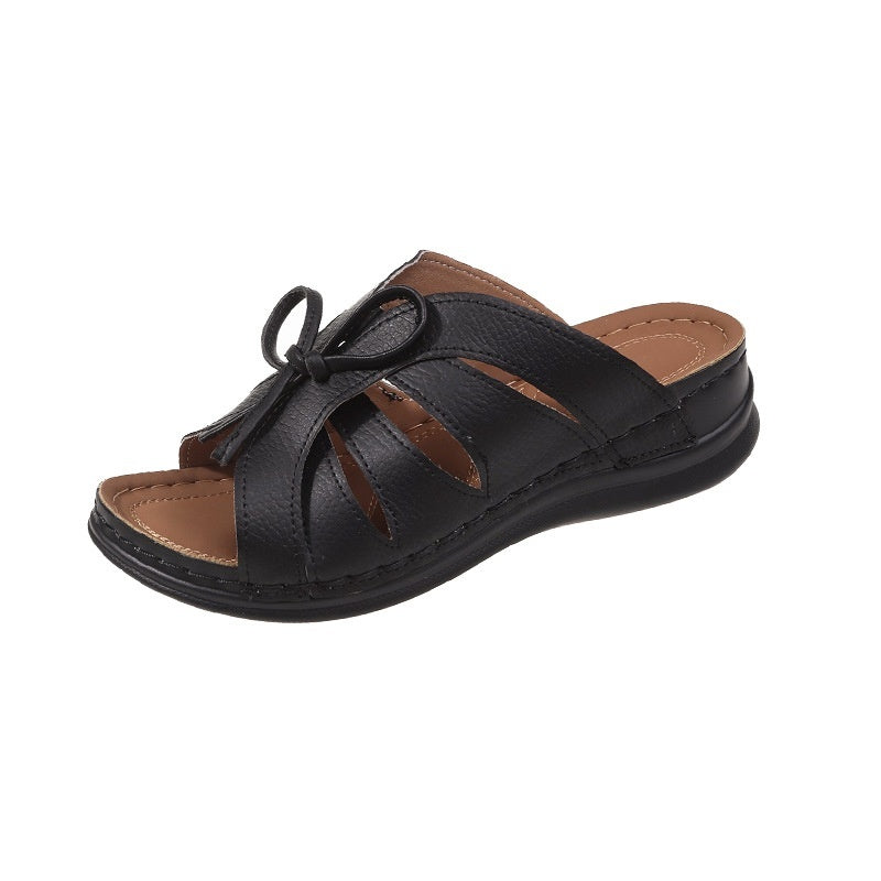 Andrea's™ | Damen-Keilsandaletten mit Schleife