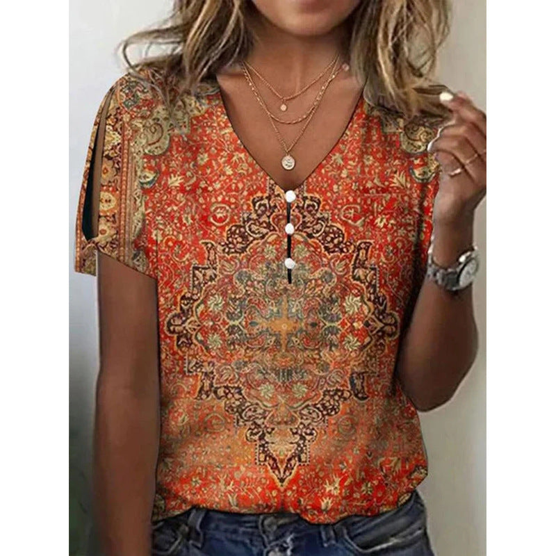 Andrea's™ | Sommer-T-Shirt im ethnischen Stil für Damen