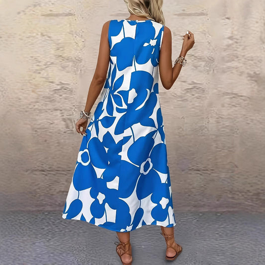 Ärmelloses Sommerkleid von Andrea Serena mit auffälligem Blumenmuster