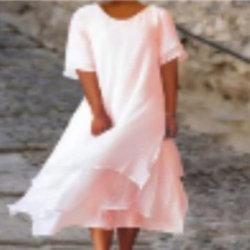 Andrea's™ | Midikleid mit Lagen und kurzen Ärmeln