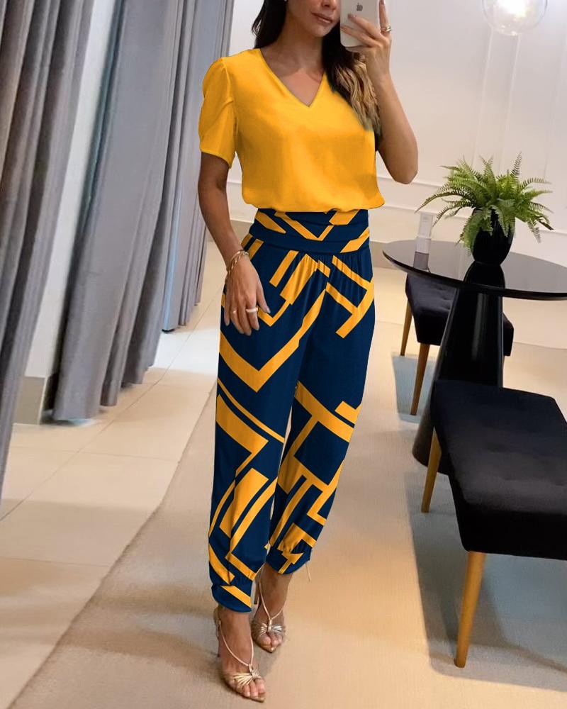 Andrea's™ | Lässiges Set aus Kurzarm-Top und Hose