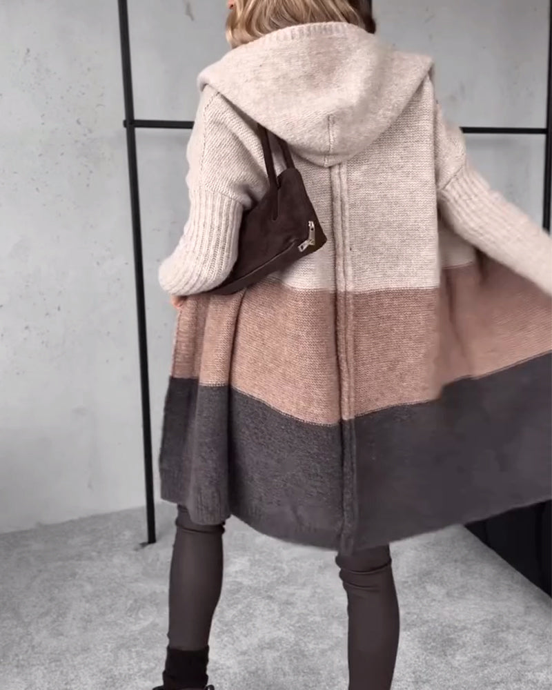 Andrea's™ | Strickjacke Herbst und Winter lässig mit Kapuze warm