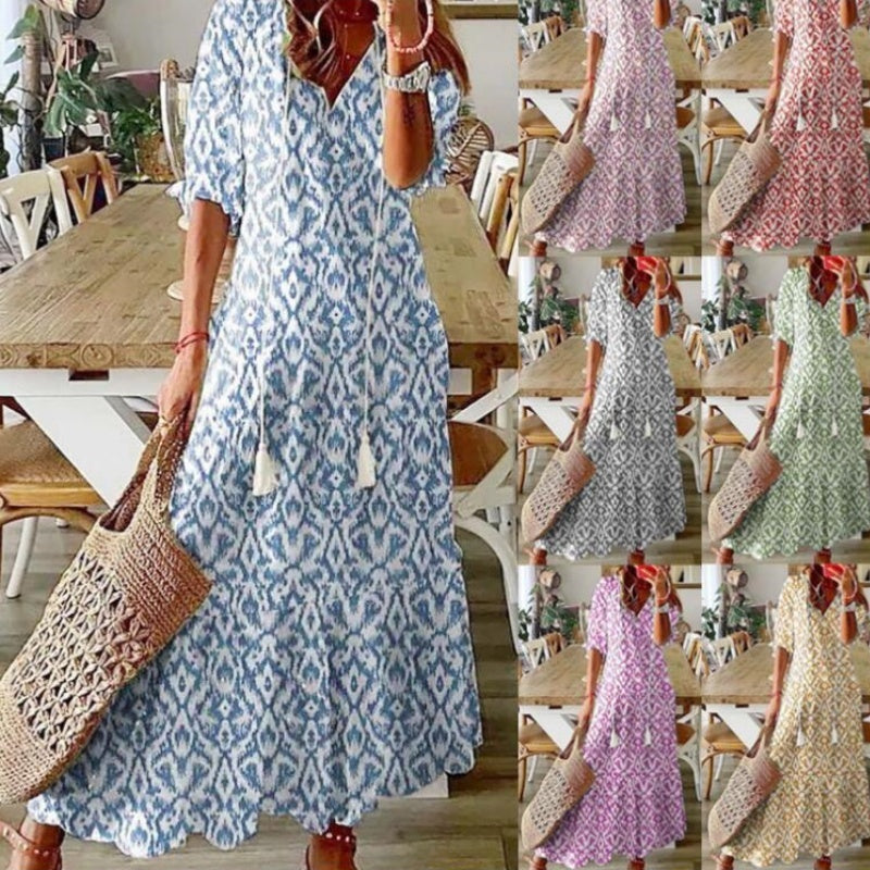 Andrea's™ | Boho-Kleid mit V-Ausschnitt