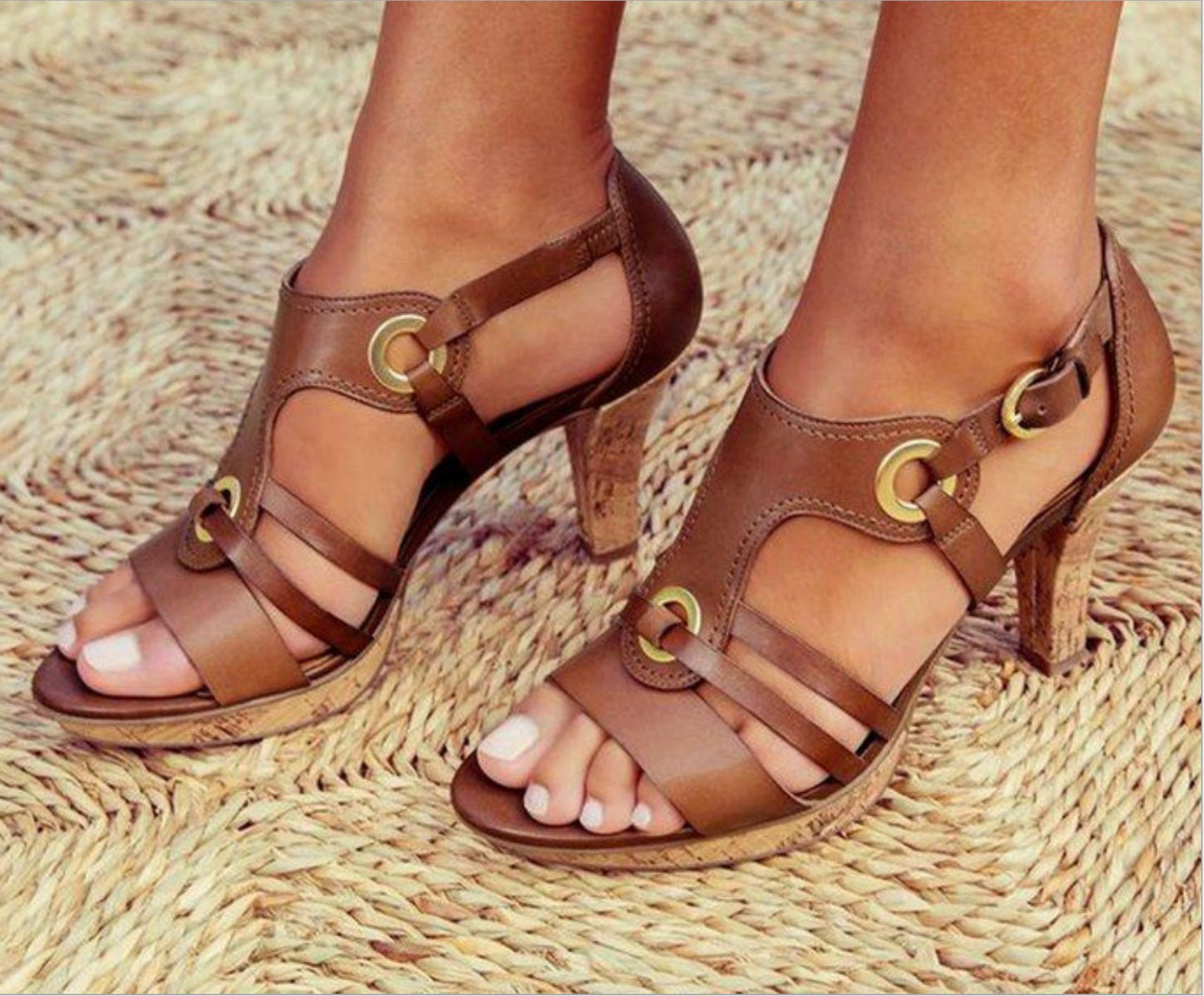 Andrea's™ | Damen Sandalen in Uni-Farbe