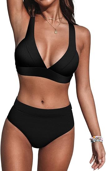 Andrea's™ | Schwarzer Bikini mit High-Waist