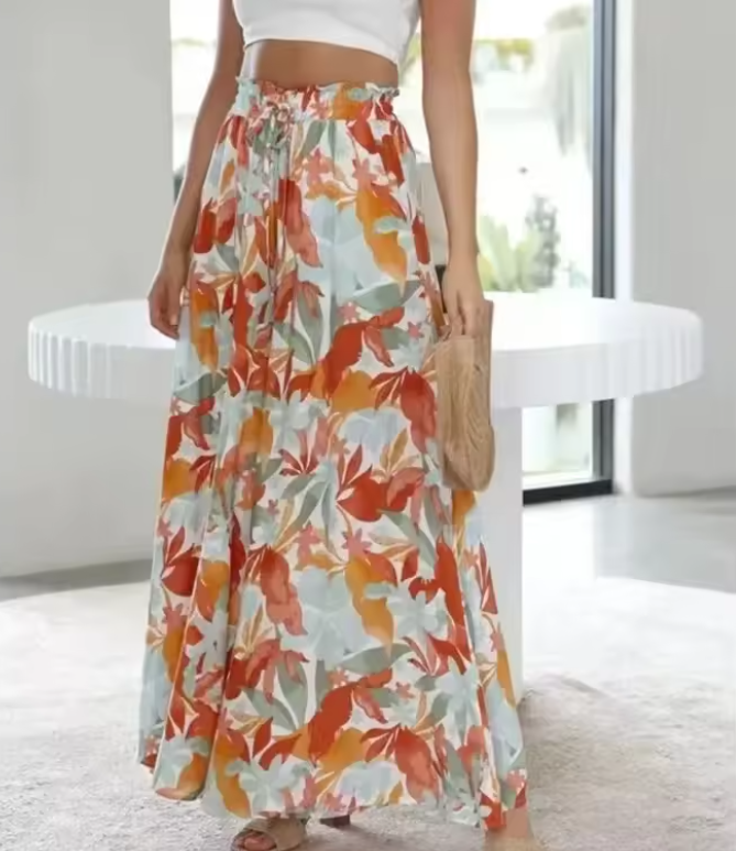 Andrea's™ | Lose Hose mit weitem Bein und bedruckten Taschen