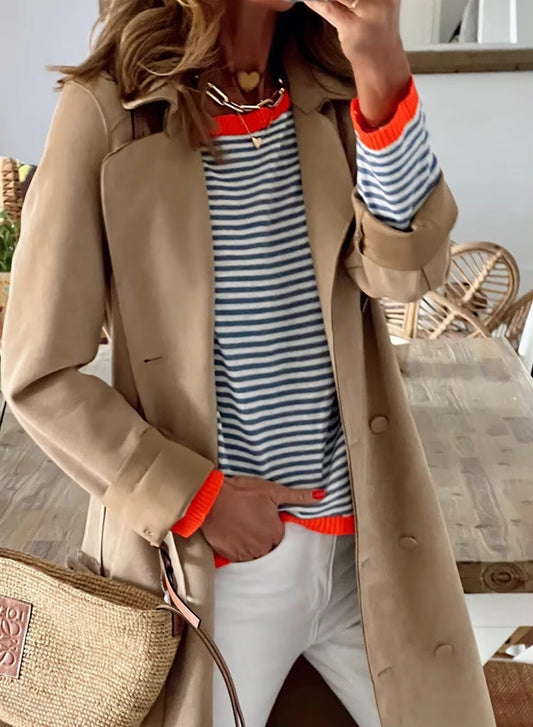 Andrea's™ | Gestreiftes Baumwollhemd mit langen Ärmeln