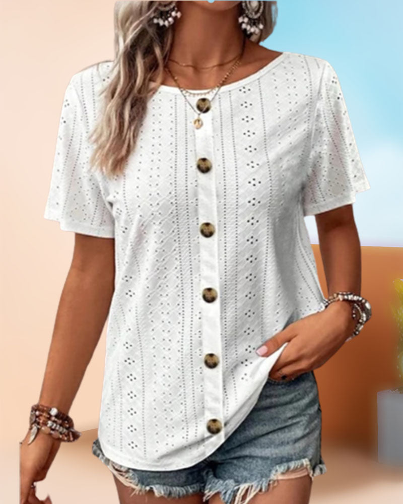 Andrea's™ | Einfarbiges Rundhals-T-Shirt