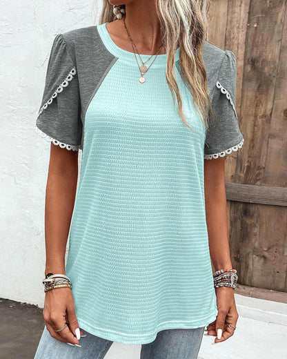 Andrea's™ | Rundhals-T-Shirt mit Farbblock