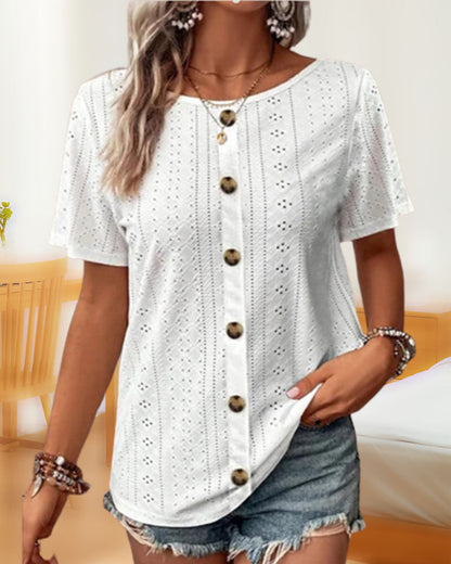 Andrea's™ | Einfarbiges Rundhals-T-Shirt