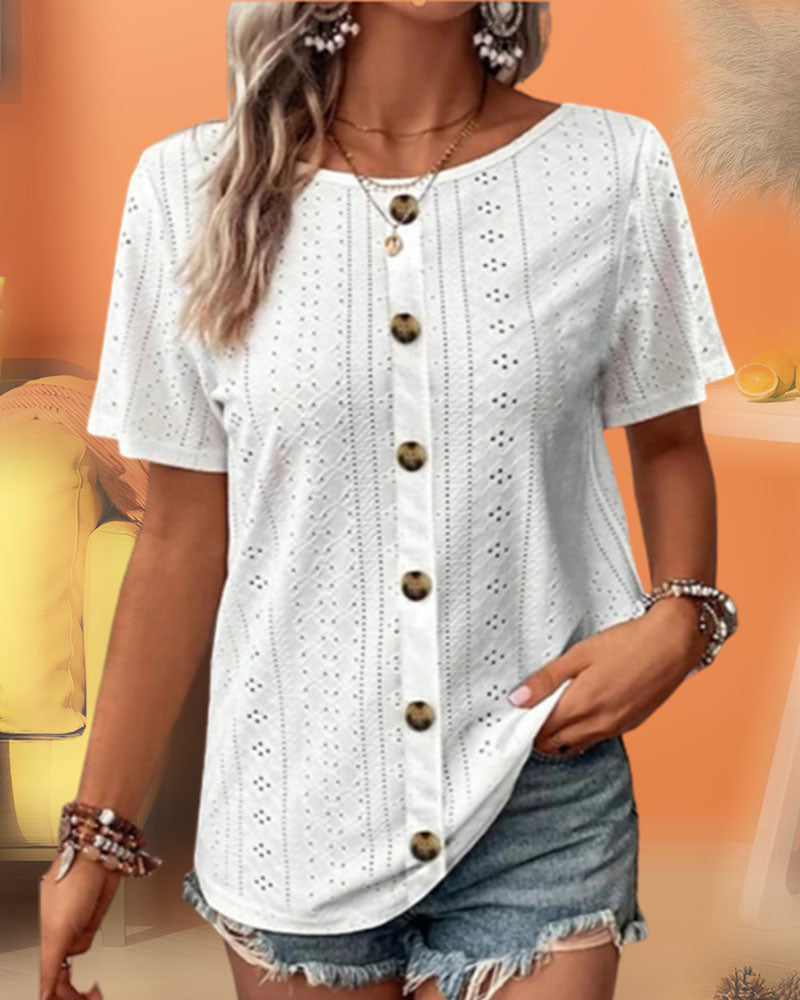 Andrea's™ | Einfarbiges Rundhals-T-Shirt