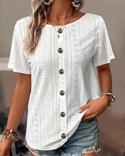 Andrea's™ | Einfarbiges Rundhals-T-Shirt