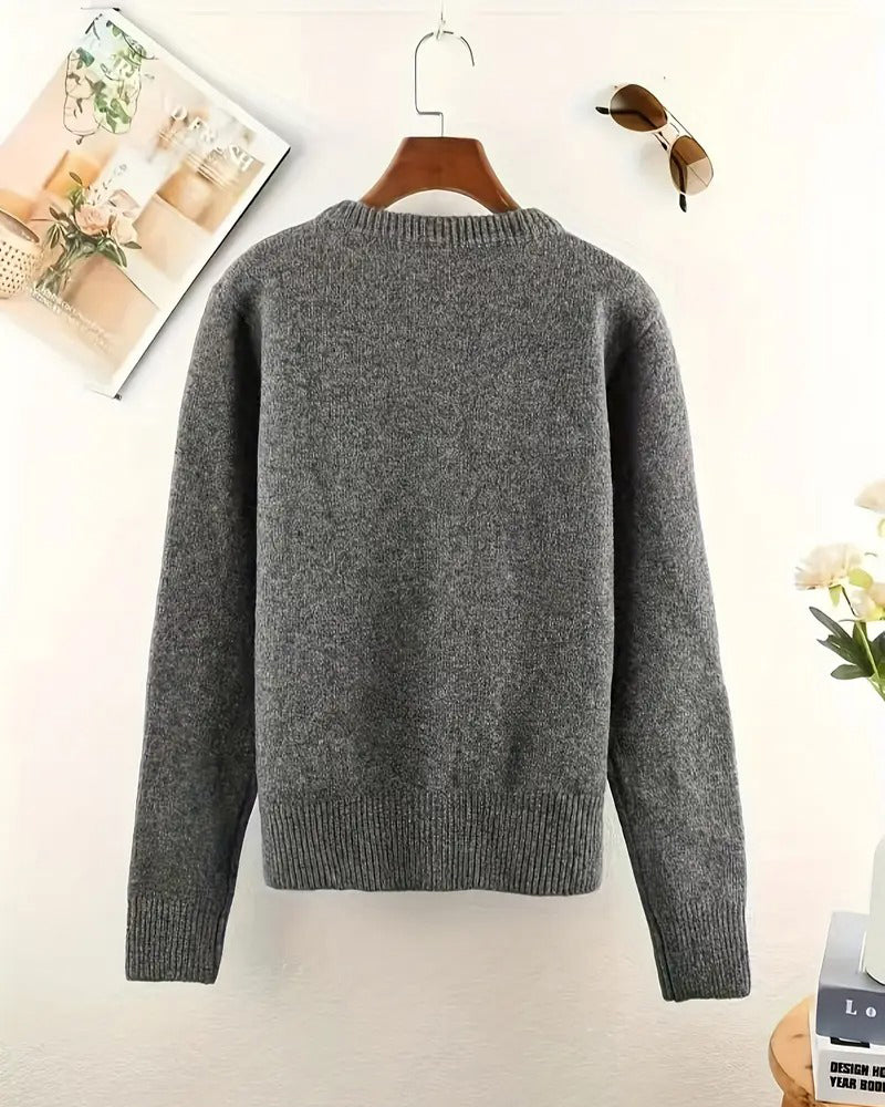 Andrea's™ | Strickjacke lässig einfarbig langarm