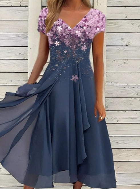 Andrea's™ | Geblümtes Chiffonkleid