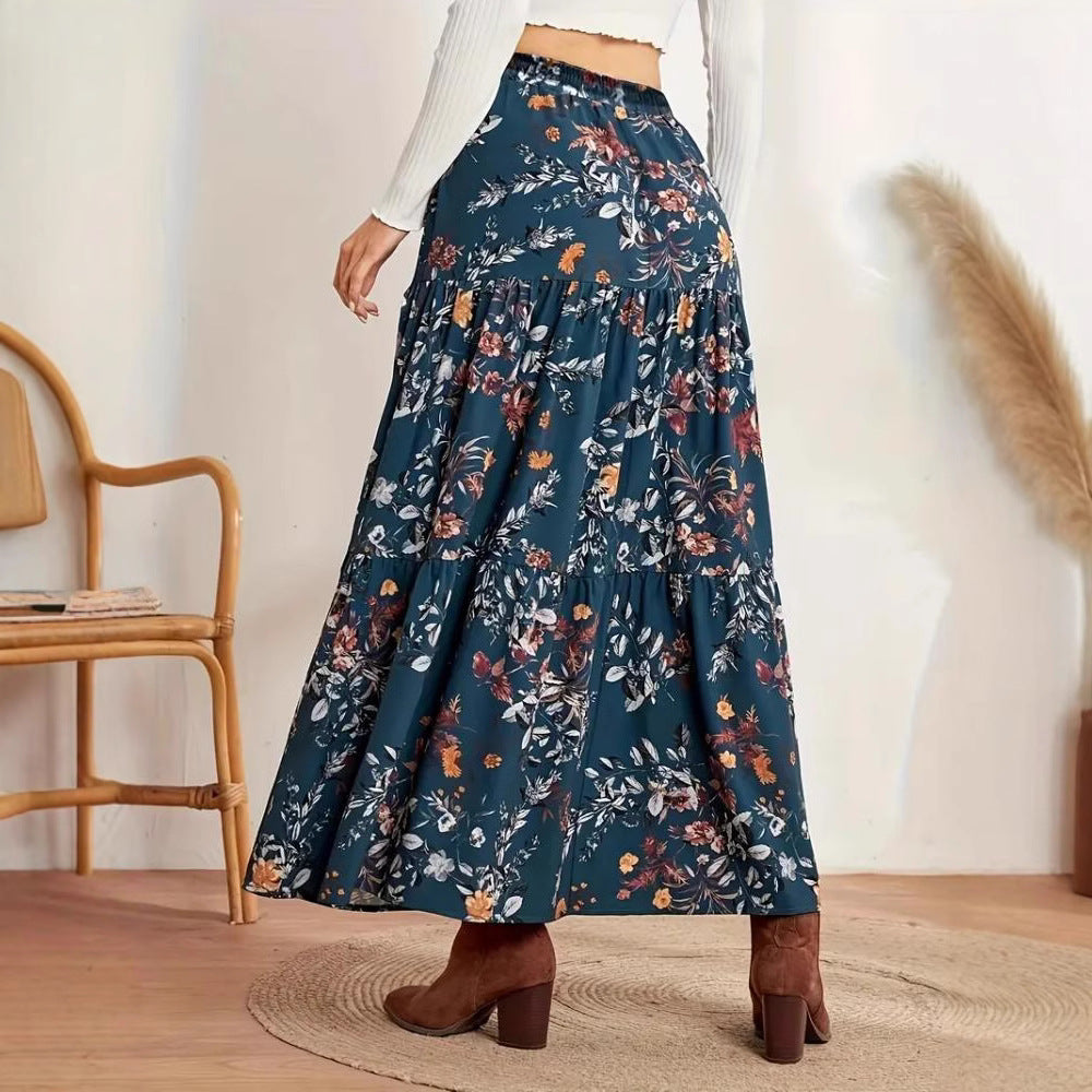 Bohemian Floral Andrea Serena Midi Skirt