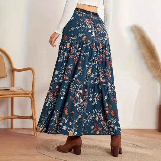Bohemian Floral Andrea Serena Midi Skirt