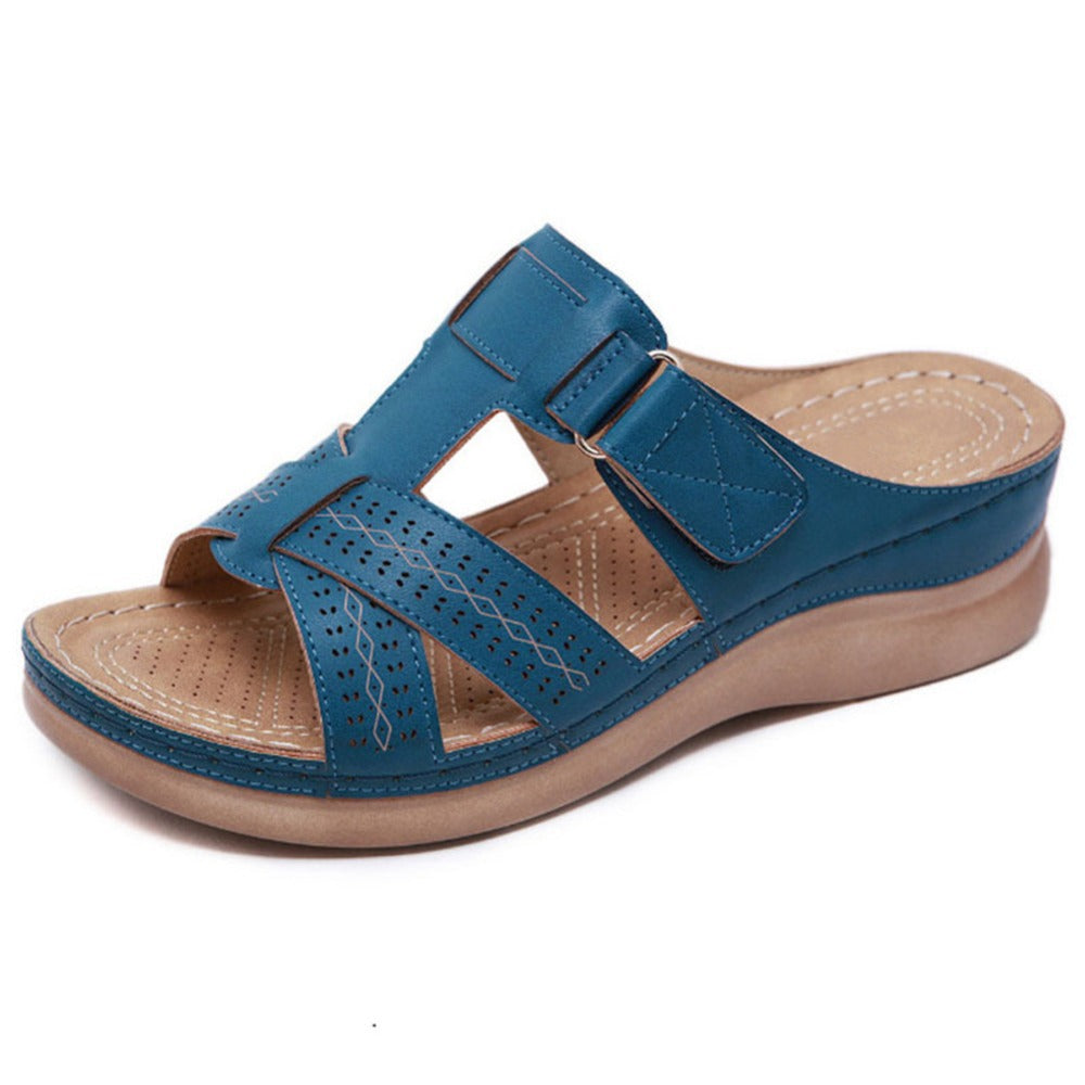 Vintage-Keilsandalen von Andrea Serena zum Hineinschlüpfen für Damen
