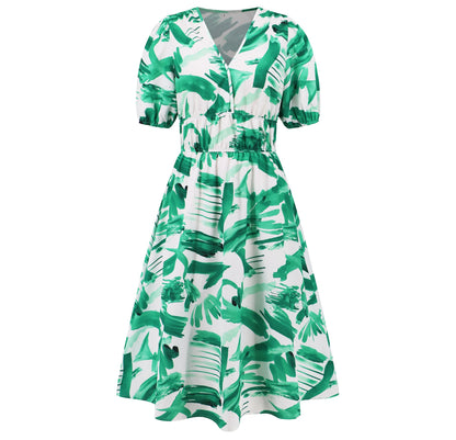Bohemian Floral V-Ausschnitt Kleid von Andrea Serena