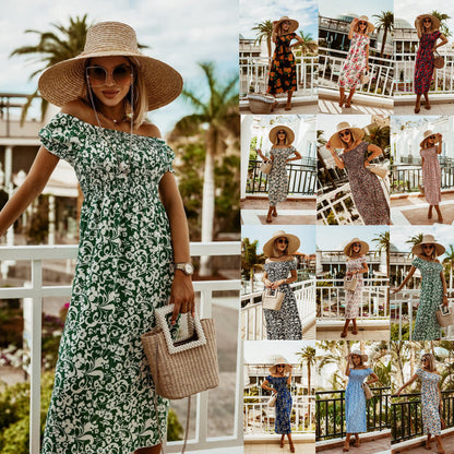 Boho Off Shoulder Andrea Serena Summer Print Dress