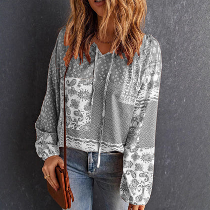 Boho-Bluse von Andrea Serena mit langen Ärmeln