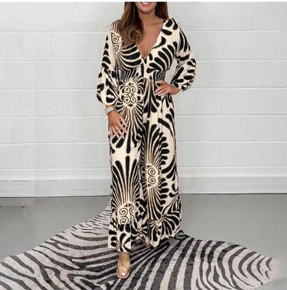 Bedrucktes Chiffon-A-Linien-Kleid von Andrea Serena