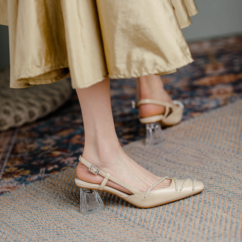Elegante Kristall-Sandalen mit Absatz von Andrea Serena
