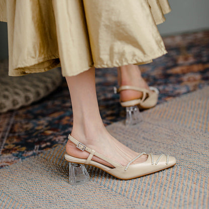 Elegante Kristall-Sandalen mit Absatz von Andrea Serena