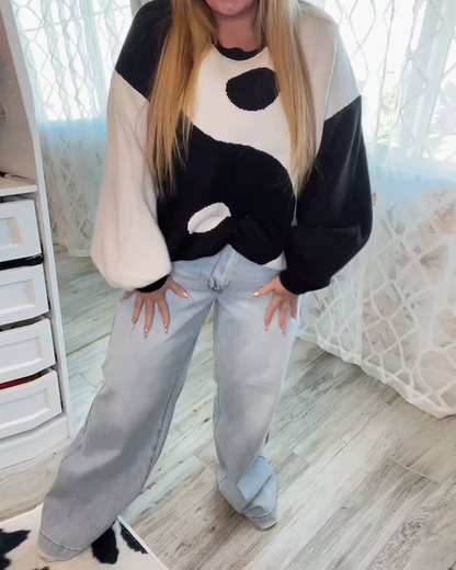 Andrea's™ | Pullover Pullover lässig locker Rundhals