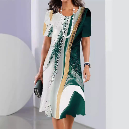 Andrea's™ | Midikleid mit abstraktem Muster