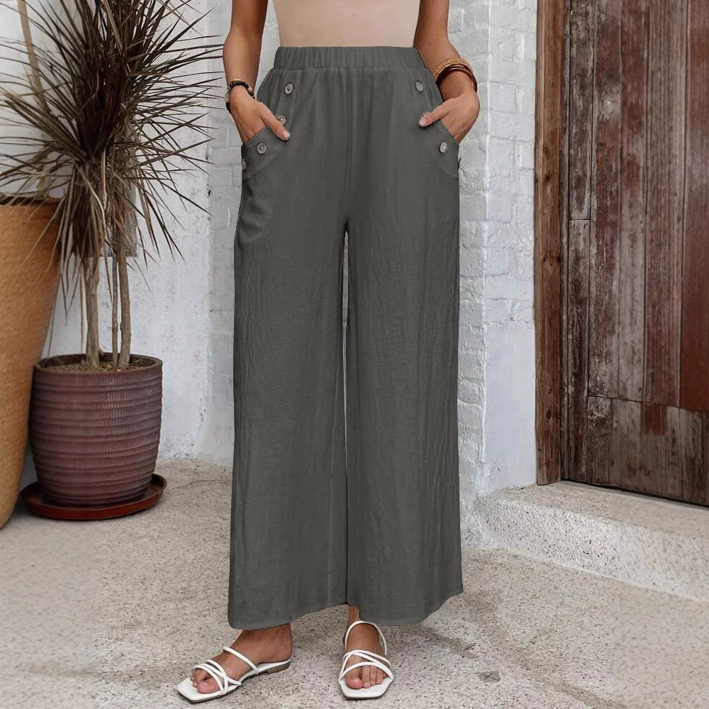 Entspannte, hochtaillierte Hose mit weitem Bein von Andrea Serena