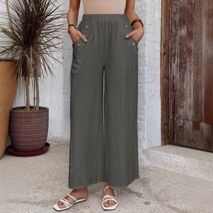 Entspannte, hochtaillierte Hose mit weitem Bein von Andrea Serena