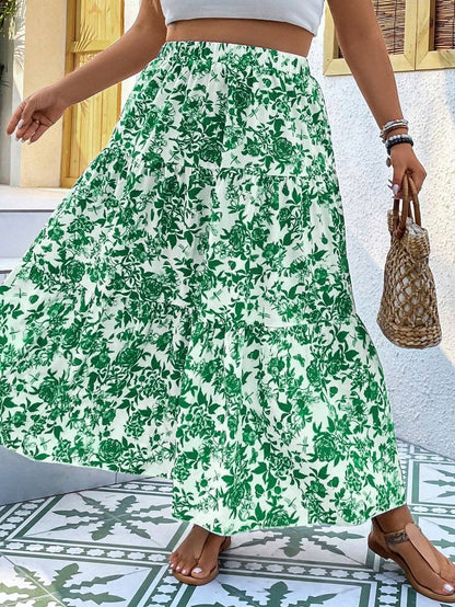 Andrea Serena Maxirock in Übergröße mit Blumenmuster