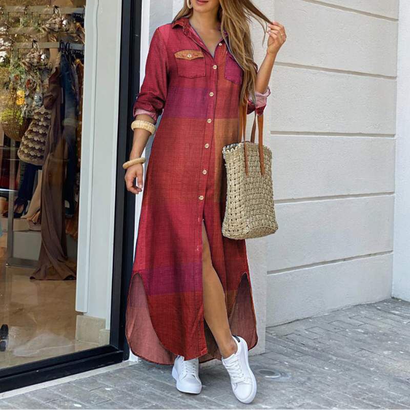 Hemdblusenkleid von Andrea Serena mit lebendigem Print