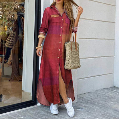 Hemdblusenkleid von Andrea Serena mit lebendigem Print