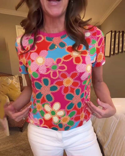 Andrea's™ | T-Shirt Slim Fit Kurzarm Bedruckt