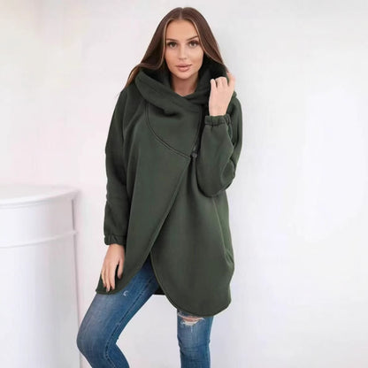 Andrea's™ | Damen-Hoodie-Mantel in Übergröße, einfarbig