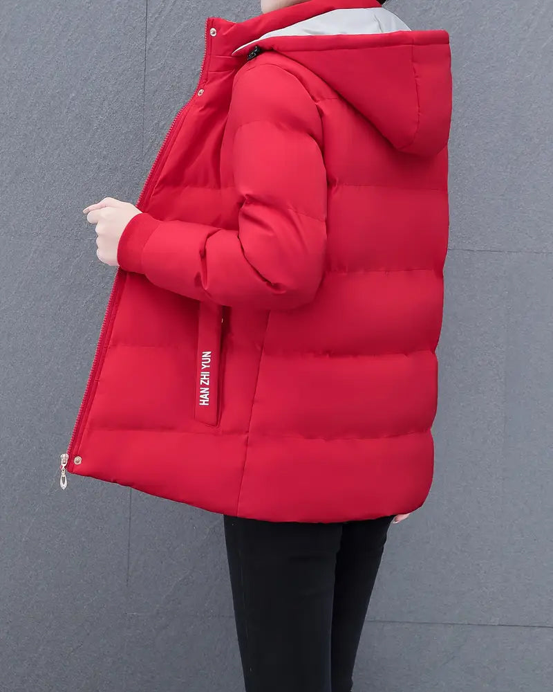 Andrea's™ | Jacke lässig einfarbig warm mit Kapuze