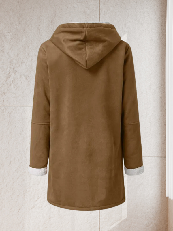 Andrea's™ | Damen Wintermantel mit Kapuze aus Kunst-Lammfell