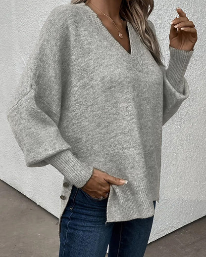 Andrea's™ | Pullover Laternenärmel V-Ausschnitt
