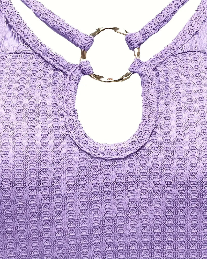 Andrea's™ | T-Shirt Spitzen Einsatz Gestrickt