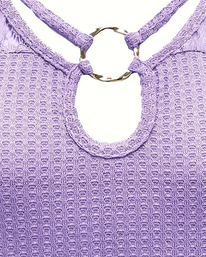 Andrea's™ | T-Shirt Spitzen Einsatz Gestrickt