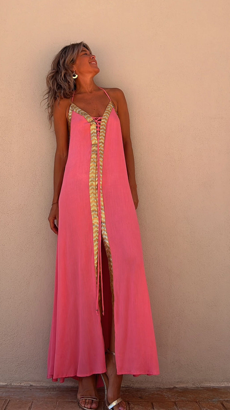 Elegantes Neckholderkleid mit Schnürung von Andrea Serena