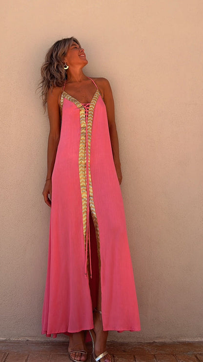 Elegantes Neckholderkleid mit Schnürung von Andrea Serena
